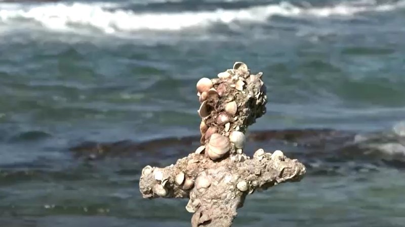 900-year-old sword found encrusted in shells off Israel
